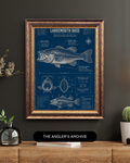 Largemouth Bass Blueprint Art Print | Fisherman’s Anatomy Collection