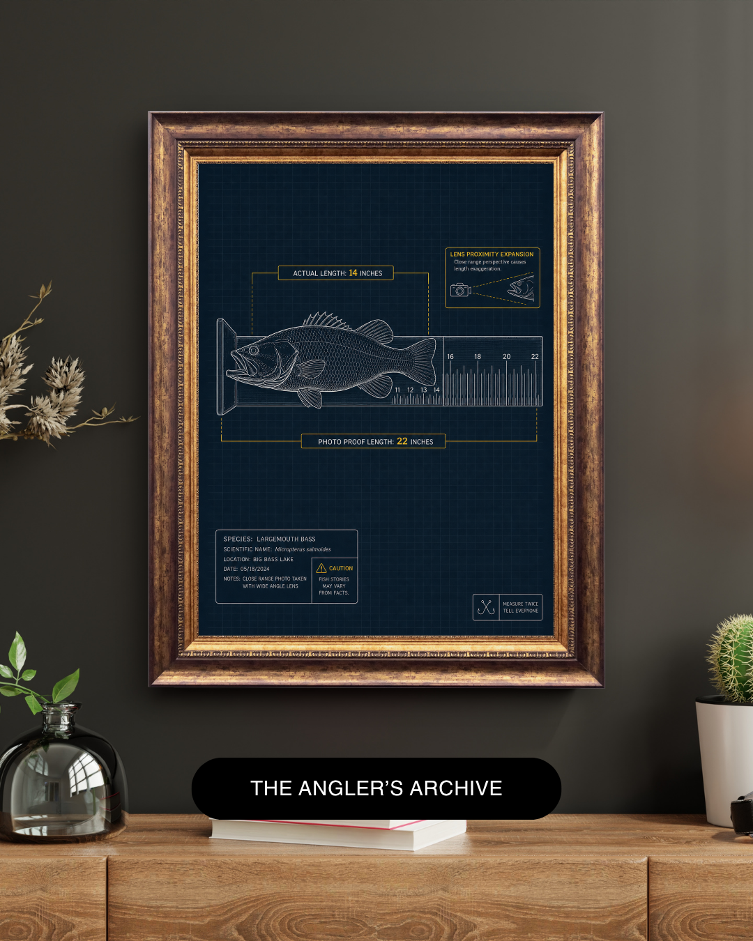 The "Camera Angle" Distortion Scale Art Print – Funny Fishing Wall Art | Humorous Angler Gift