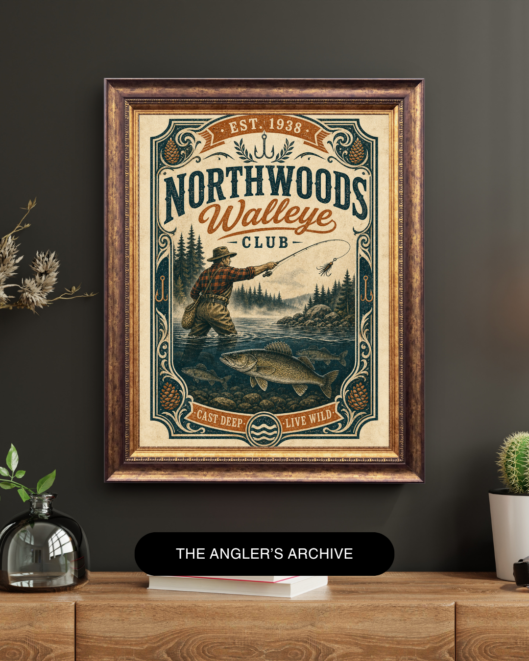 The Walleye Club Vintage Art Print | Heritage Angler Collection