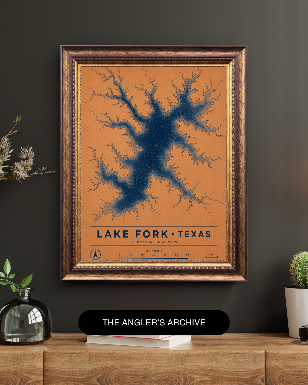 The Lake Fork Bathymetric Art Print | Iconic Waters Collection