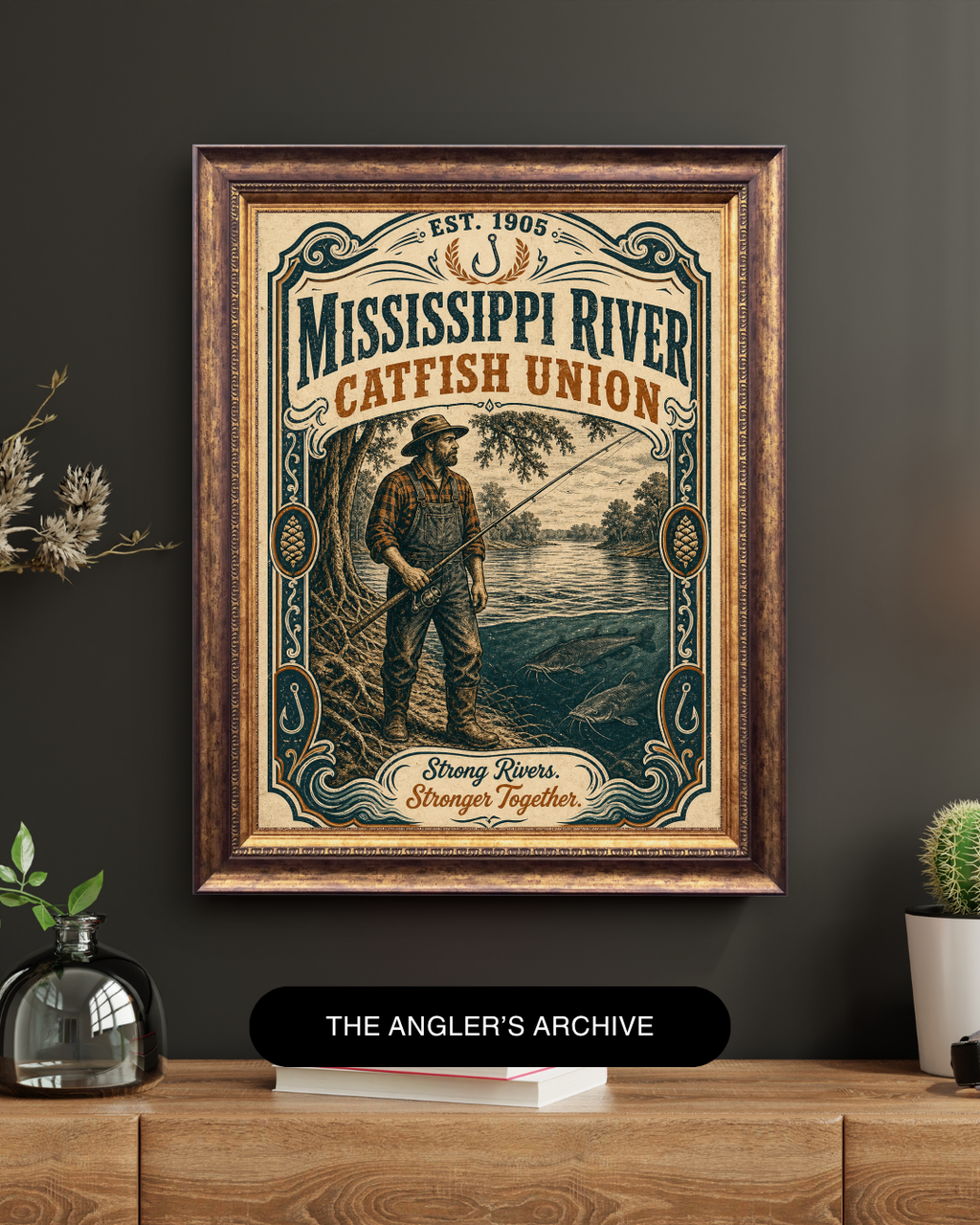 The Catfish Union Vintage Art Print | Heritage Angler Collection