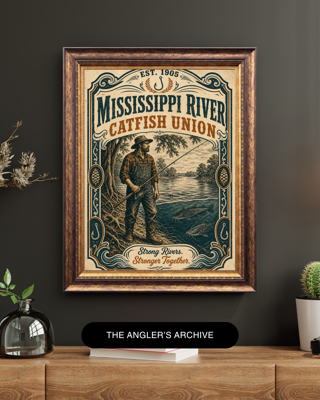 The Catfish Union Vintage Art Print | Heritage Angler Collection