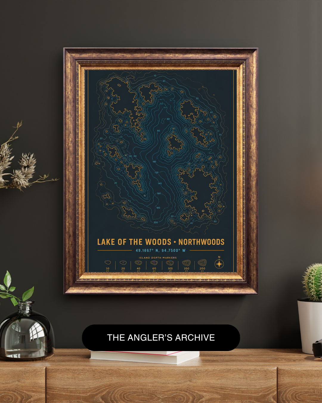 The Lake Of The Woods Bathymetric Art Print | Iconic Waters Collection
