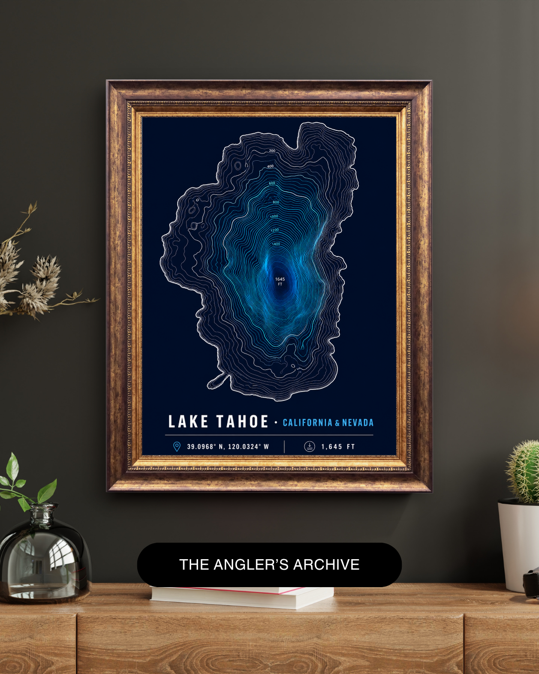 The Lake Tahoe Bathymetric Art Print | Iconic Waters Collection