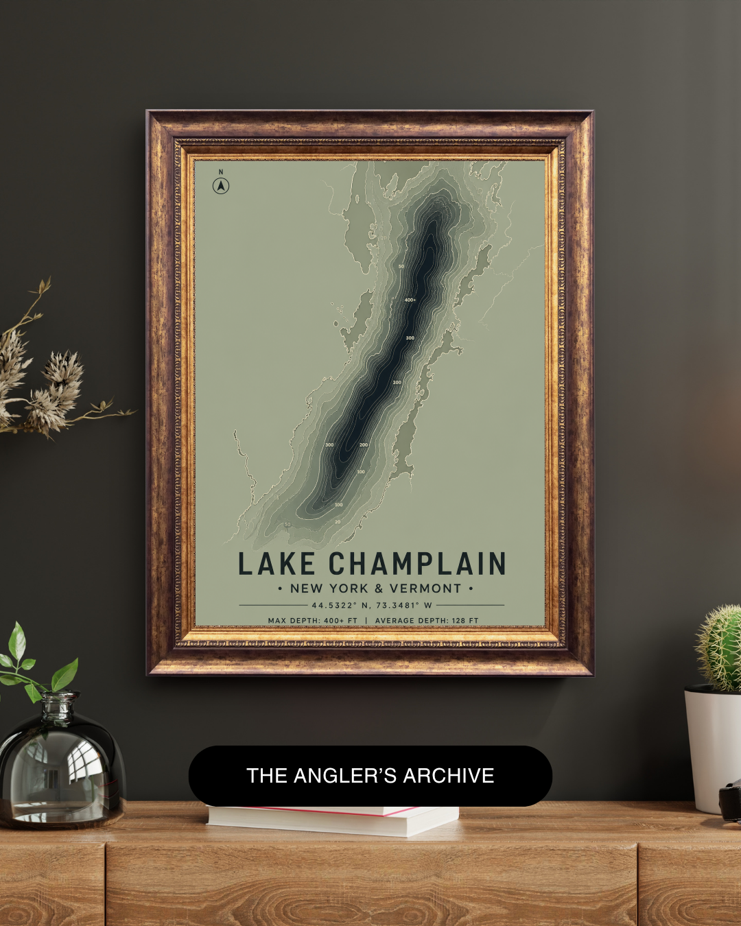 The Lake Champlain Bathymetric Art Print | Iconic Waters Collection