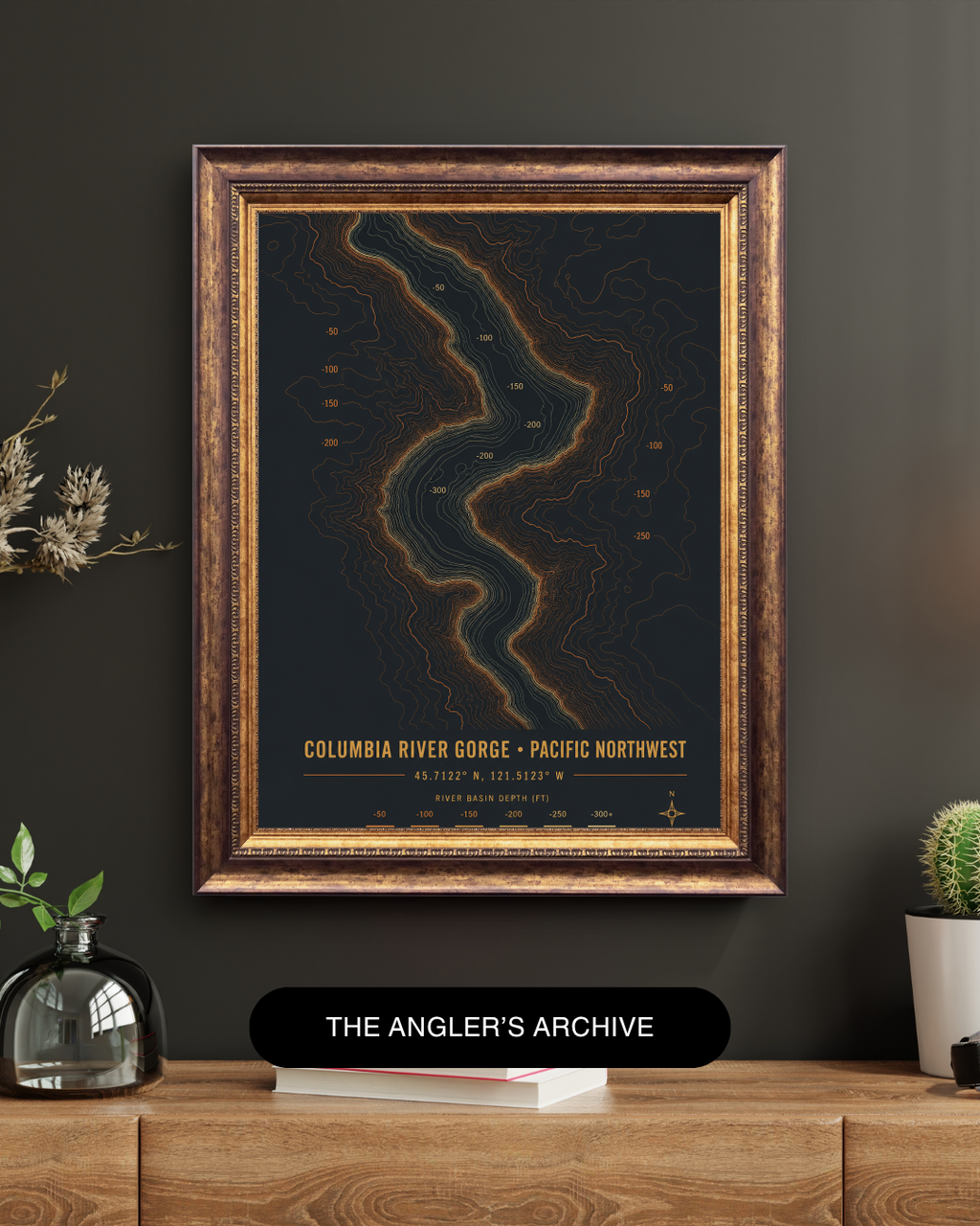 The Columbia River Gorge Bathymetric Art Print | Iconic Waters Collection