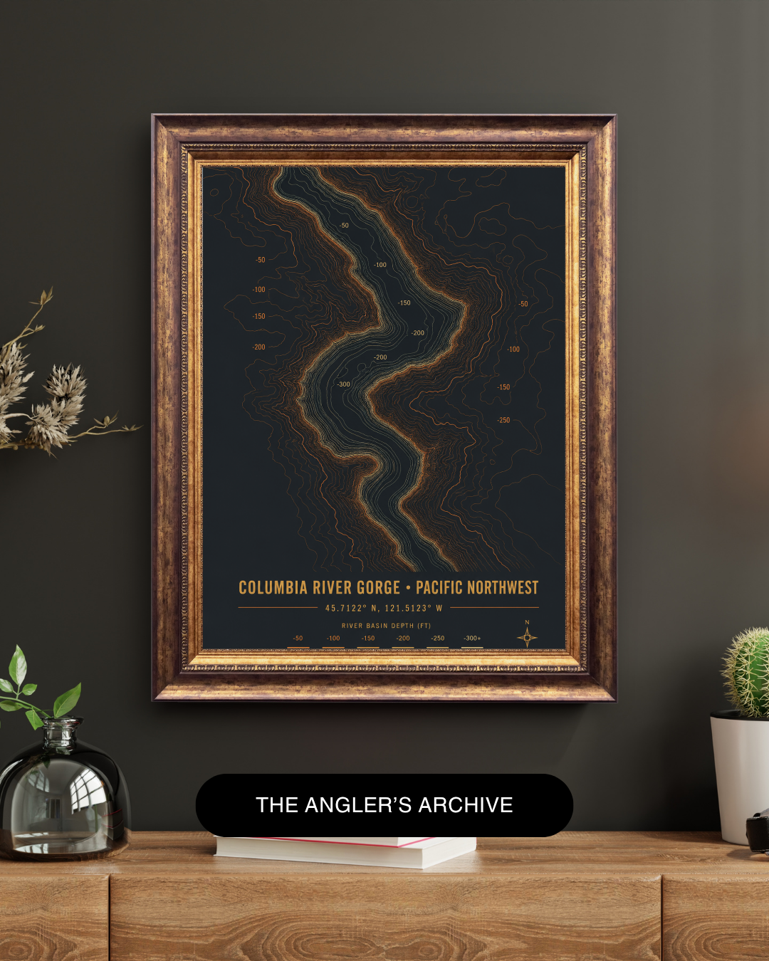 The Columbia River Gorge Bathymetric Art Print | Iconic Waters Collection