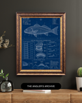 Redfish Blueprint Art Print | Fisherman’s Anatomy Collection